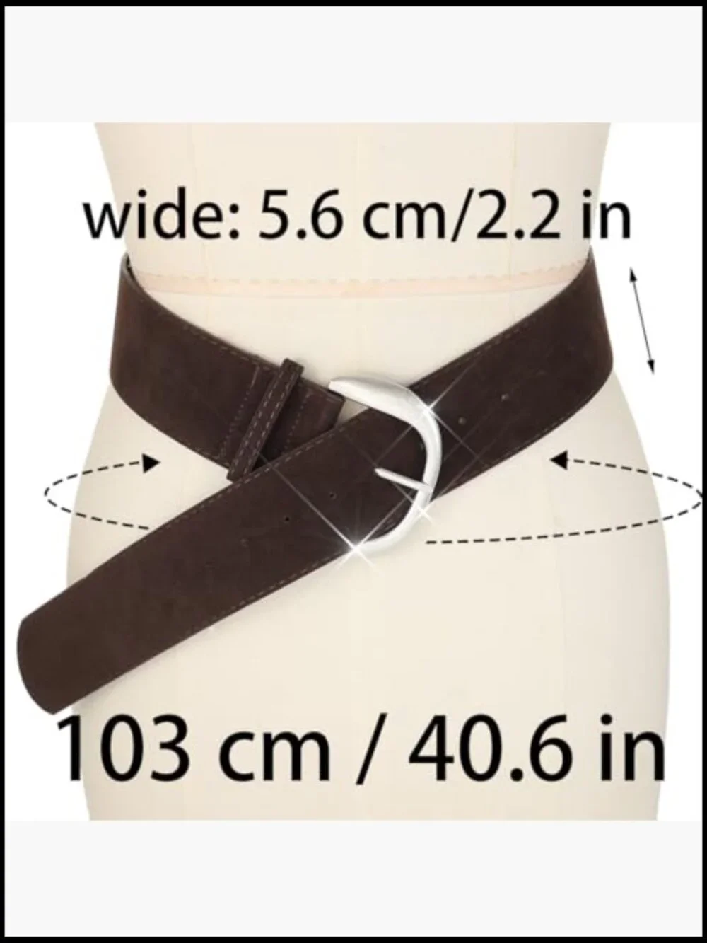Vintage Suede Western Wide Belt Chunky Thick Waist Belt Women Adjustable